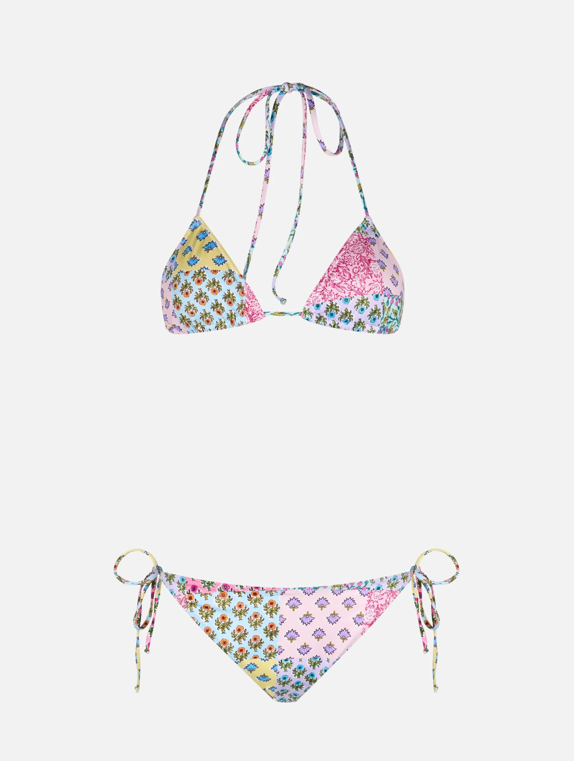 Radikaler Damen-Triangel-Bikini mit Blumenbesatz Leah Virgo