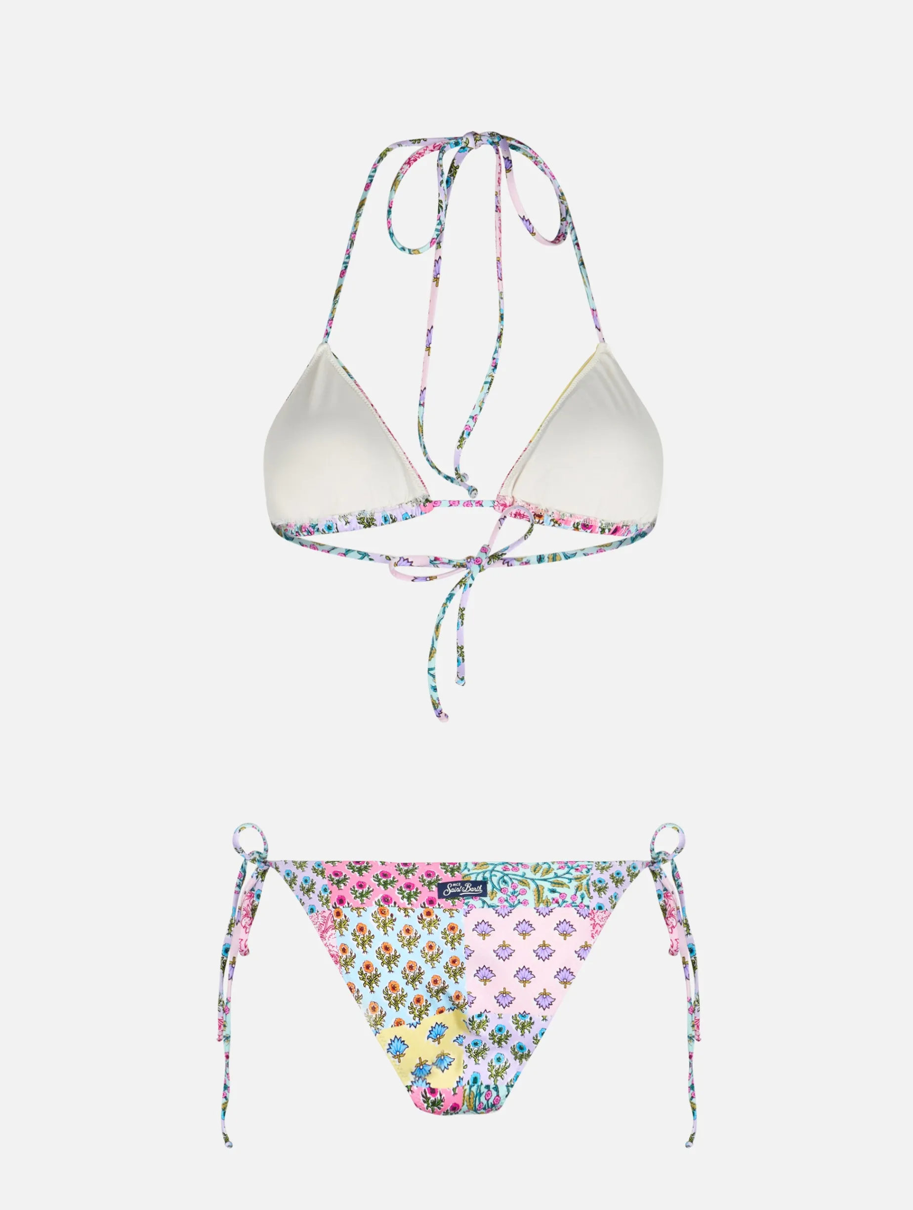 Radikaler Damen-Triangel-Bikini mit Blumenbesatz Leah Virgo
