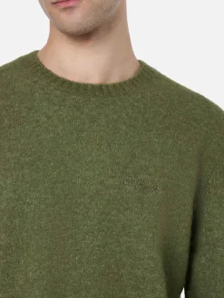 Regent – ​​Militärgrüner Stretchpullover mit Rundhalsausschnitt für Herren