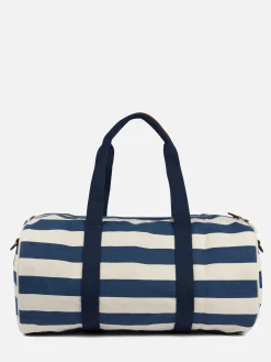 Reisetasche mit blauen Streifen