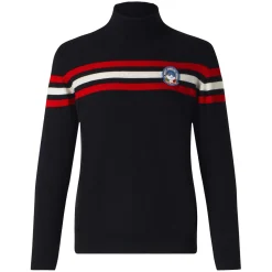 Rollkragenpullover aus Kaschmirmischung mit Aufnäher