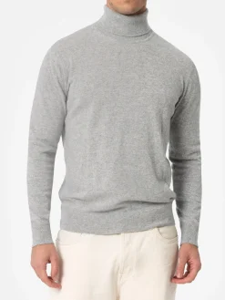 Rollkragenpullover Bond aus graumeliertem Kaschmir-Mix für Herren