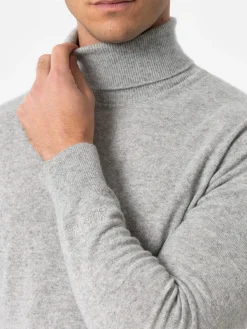 Rollkragenpullover Bond aus graumeliertem Kaschmir-Mix für Herren