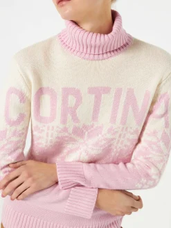 Rollkragenpullover für Damen mit Cortina-Print
