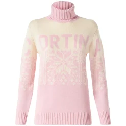 Rollkragenpullover für Damen mit Cortina-Print