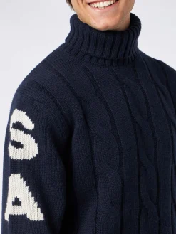Rollkragenpullover mit Zopfmuster von Saint Barth