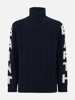 Rollkragenpullover mit Zopfmuster von Saint Barth