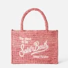 Rosa Basthandtasche von Colette mit Saint-Barth-Stickerei