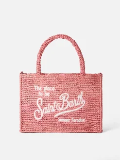 Rosa Basthandtasche von Colette mit Saint-Barth-Stickerei