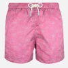 Rosa bestickte Badeshorts