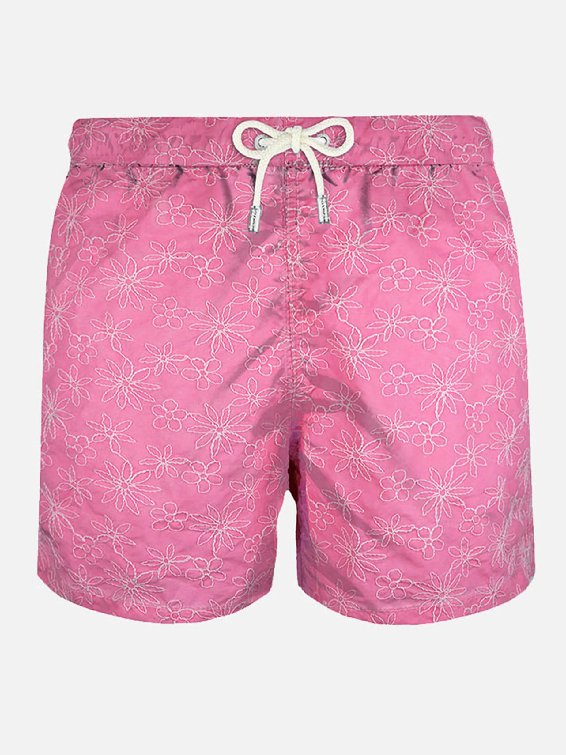 Rosa bestickte Badeshorts