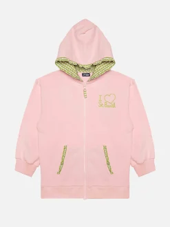 Rosa bestickter Kapuzenpullover für Mädchen