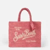 Rosa Colette Raffia-Handtasche mit Stickerei