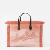 Rosa Colette-Handtasche aus Samt mit Strass-Logo