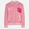 Rosa College-Strickjacke für Mädchen