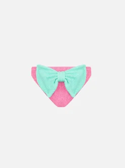 Rosa Crinkle-Badeshorts Madame mit Schleife für Mädchen