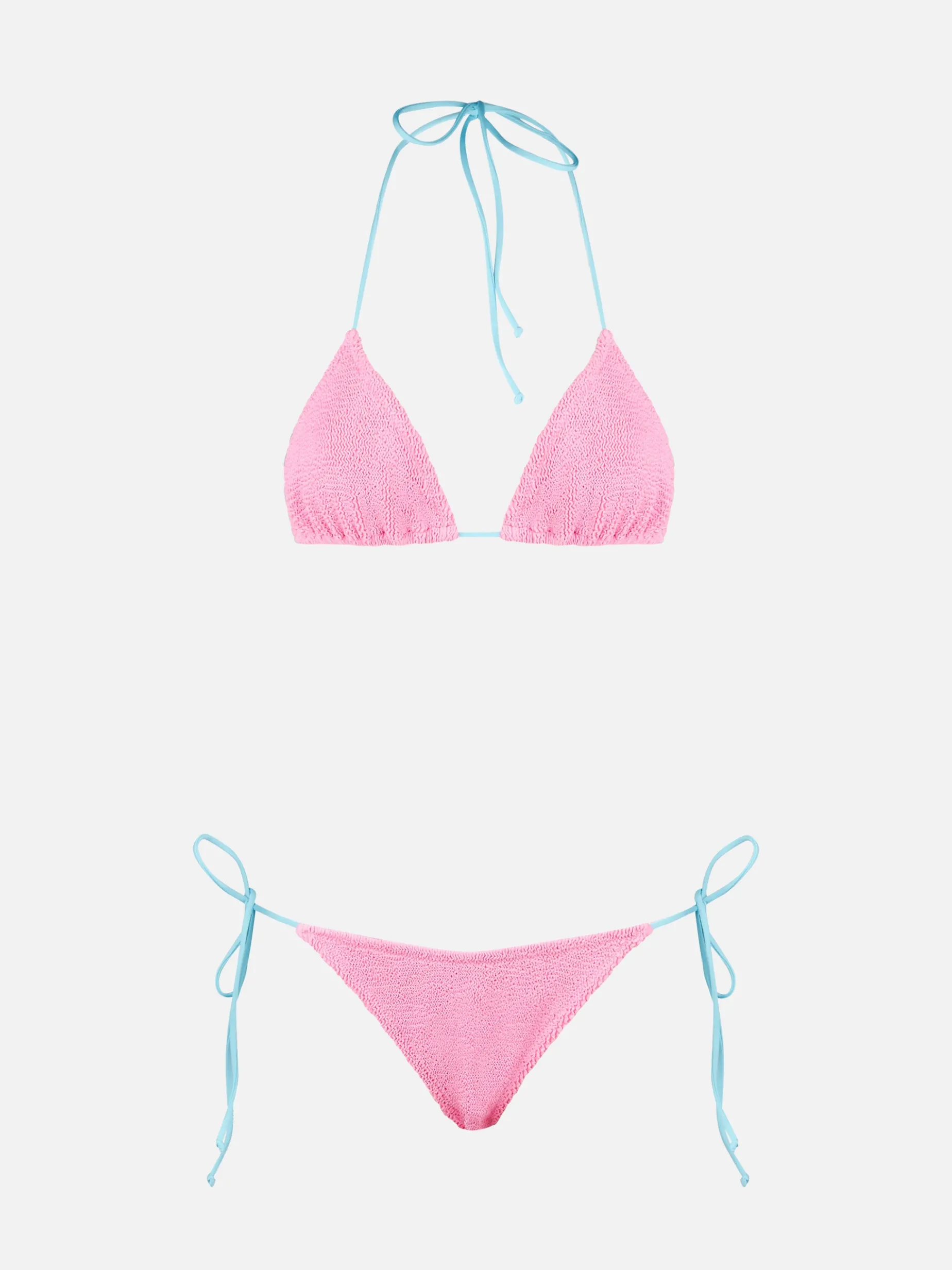 Rosa Crinkle-Triangel-Bikini für Damen | MELISSA SATTA SONDEREDITION