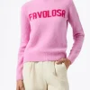 Rosa Damenpullover „New Queen“ mit Favolosa-Aufdruck