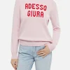 Rosa Damenpullover „New Queen“ mit Adesso Giura-Aufdruck