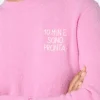 Rosa Damenpullover New Queen mit 10 min e sono pronta-Stickerei