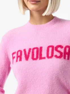 Rosa Damenpullover „New Queen“ mit Favolosa-Aufdruck