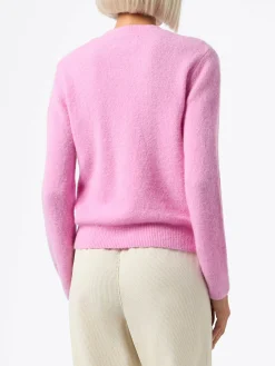 Rosa Damenpullover „New Queen“ mit Favolosa-Aufdruck