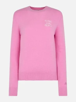 Rosa Damenpullover New Queen mit 10 min e sono pronta-Stickerei