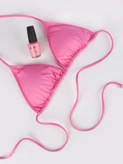 Rosa Damen-Triangel-Bikini