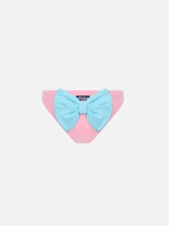 Rosa Frottee-Badeshorts Madame mit Schleife für Mädchen