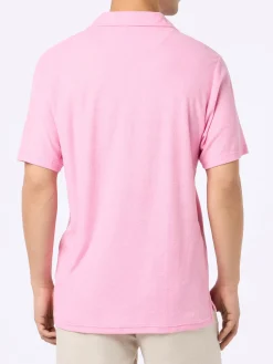 Rosa Frottee-Poloshirt für Herren Jeremy