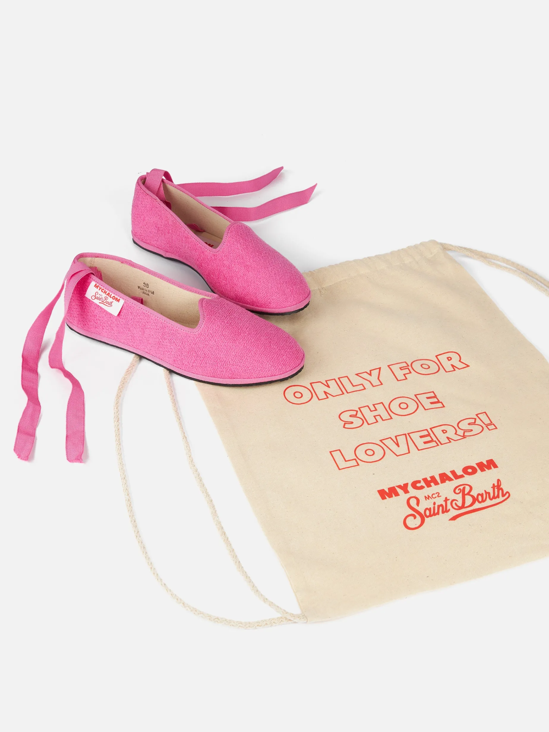 Rosa Frottee-Slipper für Damen | MY CHALOM SPECIAL EDITION