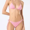 Rosa Frottee-Triangel-Bikini für Damen Leah Virgo