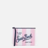Rosa gestreifte Scuba-Pochette Aline