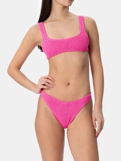Rosa klassischer Crinkle-Bikini für Damen Naima Elise