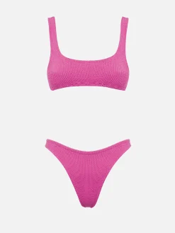 Rosa klassischer Crinkle-Bikini für Damen Naima Elise