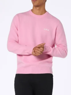 Rosa lambswool pullover für Herren von Regent