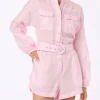 Rosa Leinen-Playsuit Hanniel für Damen