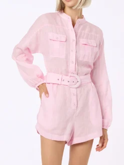 Rosa Leinen-Playsuit Hanniel für Damen
