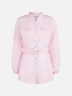 Rosa Leinen-Playsuit Hanniel für Damen