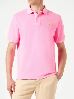 Rosa Piquet-Polo mit St. Barth-Logo und Vintage-Effekt