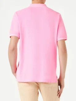 Rosa Piquet-Polo mit St. Barth-Logo und Vintage-Effekt