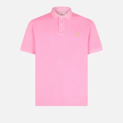 Rosa Piquet-Polo mit St. Barth-Logo und Vintage-Effekt