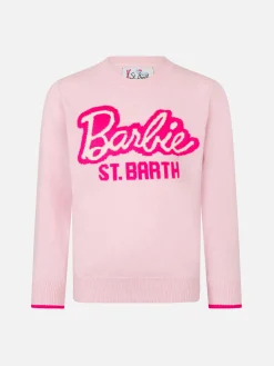 Rosa Pullover für Mädchen mit Rundhalsausschnitt und Barbie-Aufdruck | BARBIE-SONDEREDITION