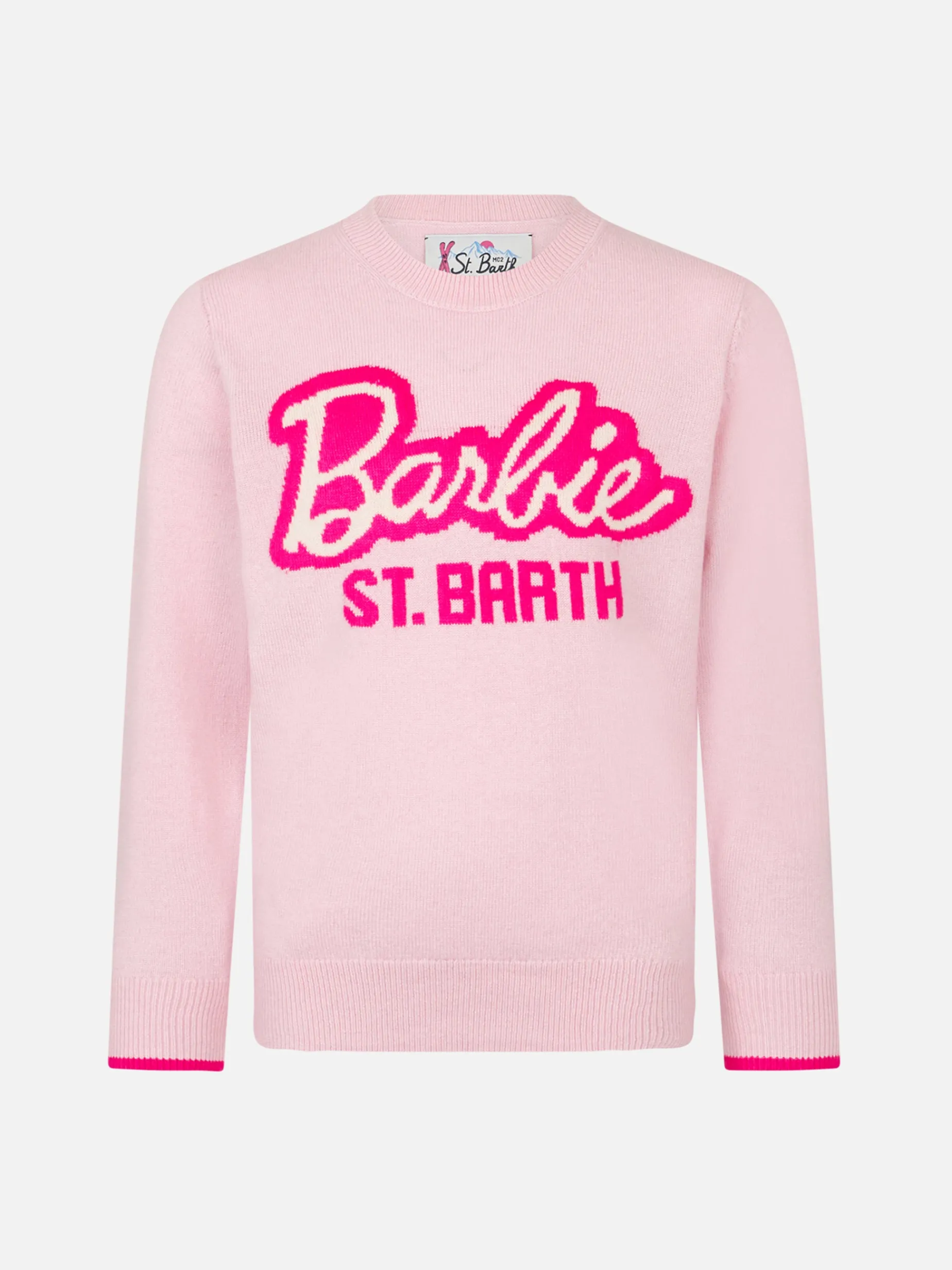 Rosa Pullover für Mädchen mit Rundhalsausschnitt und Barbie-Aufdruck | BARBIE-SONDEREDITION