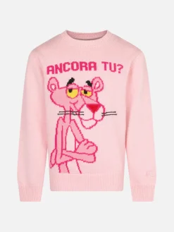 Rosa Pullover für Mädchen mit Rundhalsausschnitt und Pink Panther Ancora Tu? Drucken | DIE PINK PANTHER SONDEREDITION