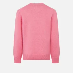 Rosa Pullover für Mädchen mit Rundhalsausschnitt und Favolosa-Strassstein-Print