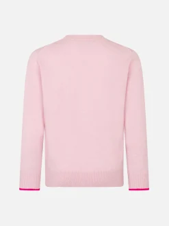 Rosa Pullover für Mädchen mit Rundhalsausschnitt und Barbie-Aufdruck | BARBIE-SONDEREDITION