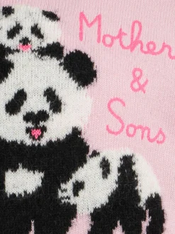 Rosa Pullover für Mädchen mit Rundhalsausschnitt und „Mother & Sons“-Stickerei