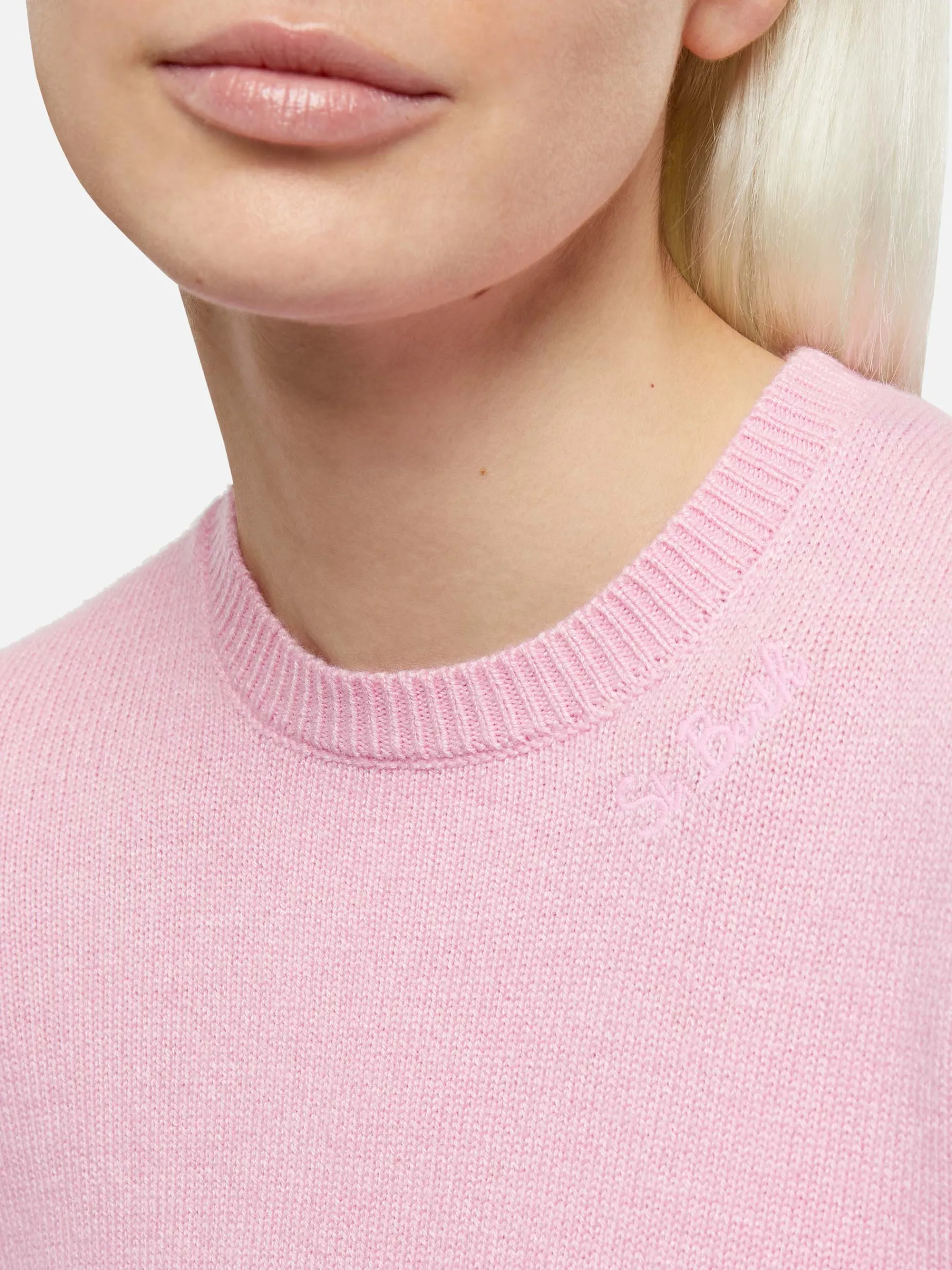 Rosa Pullover Sorbonne aus Kaschmirmischung für Damen