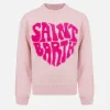 Rosa Rundhalspullover Danya für Mädchen mit Saint Barth-Logo-Print